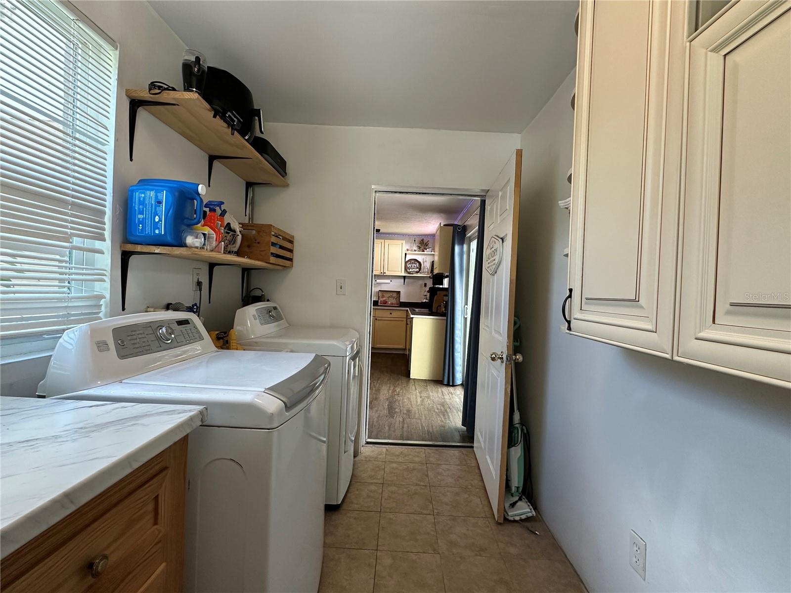 Laundry room access from the kitchen.