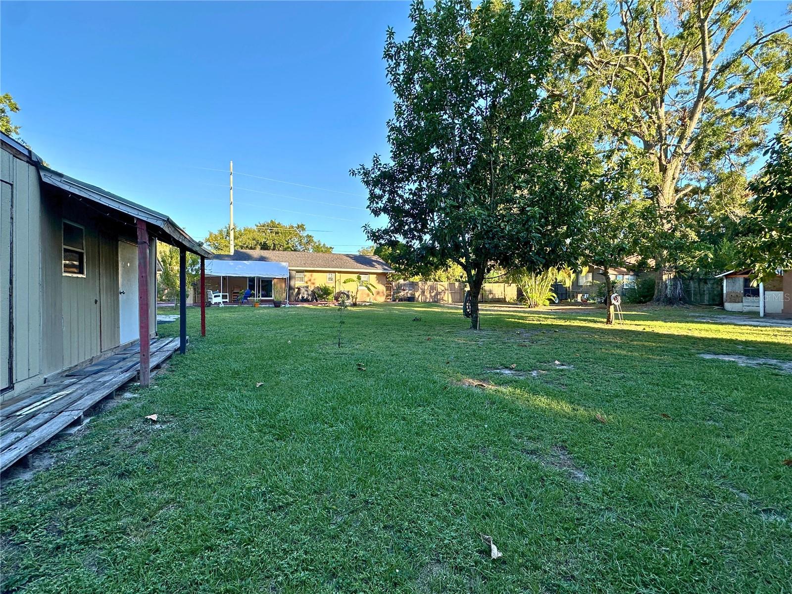 View from the back yard looking at the home.