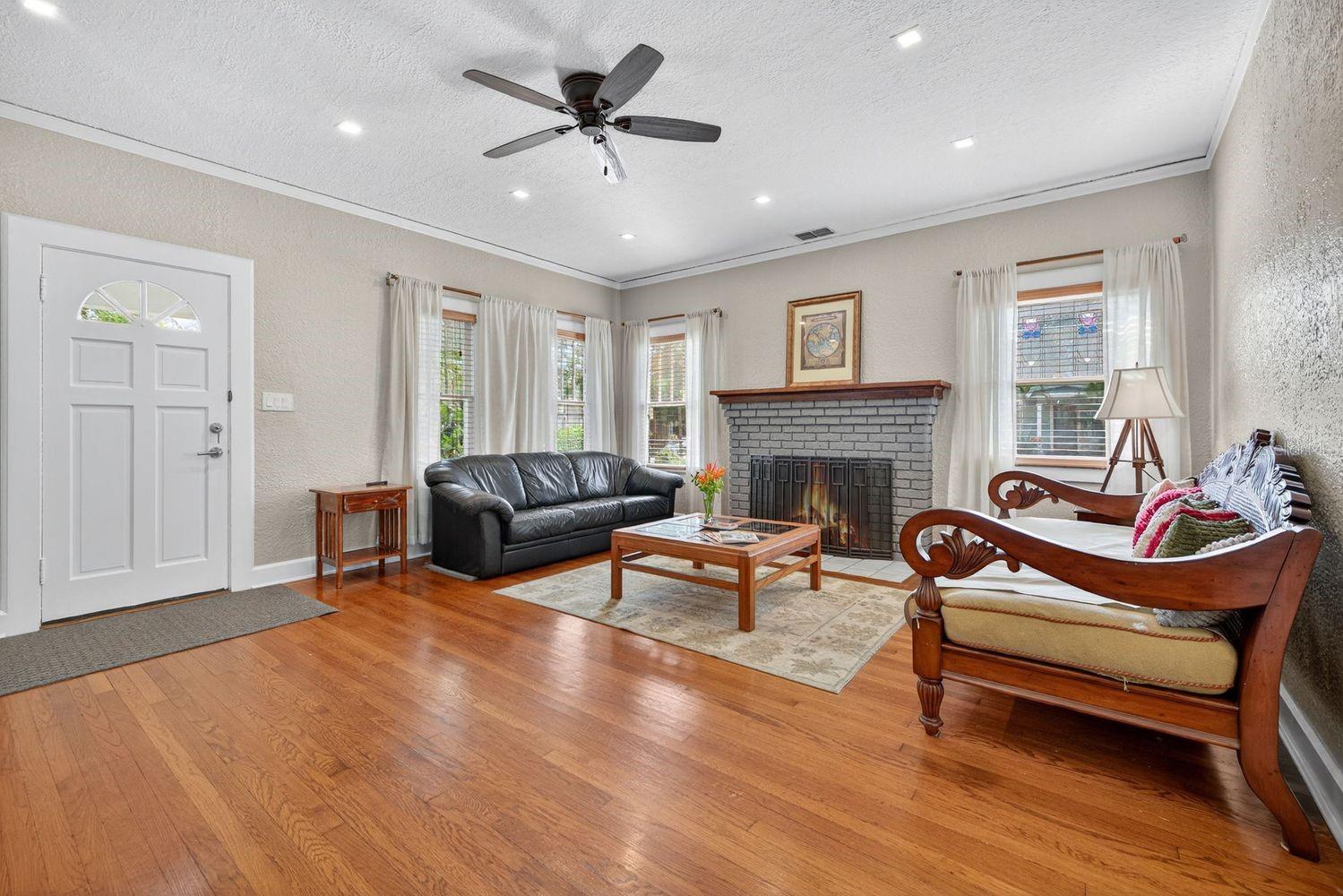Living Room with Original Hardwood Floors
