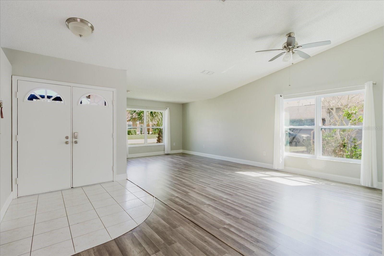 Living room and dining area