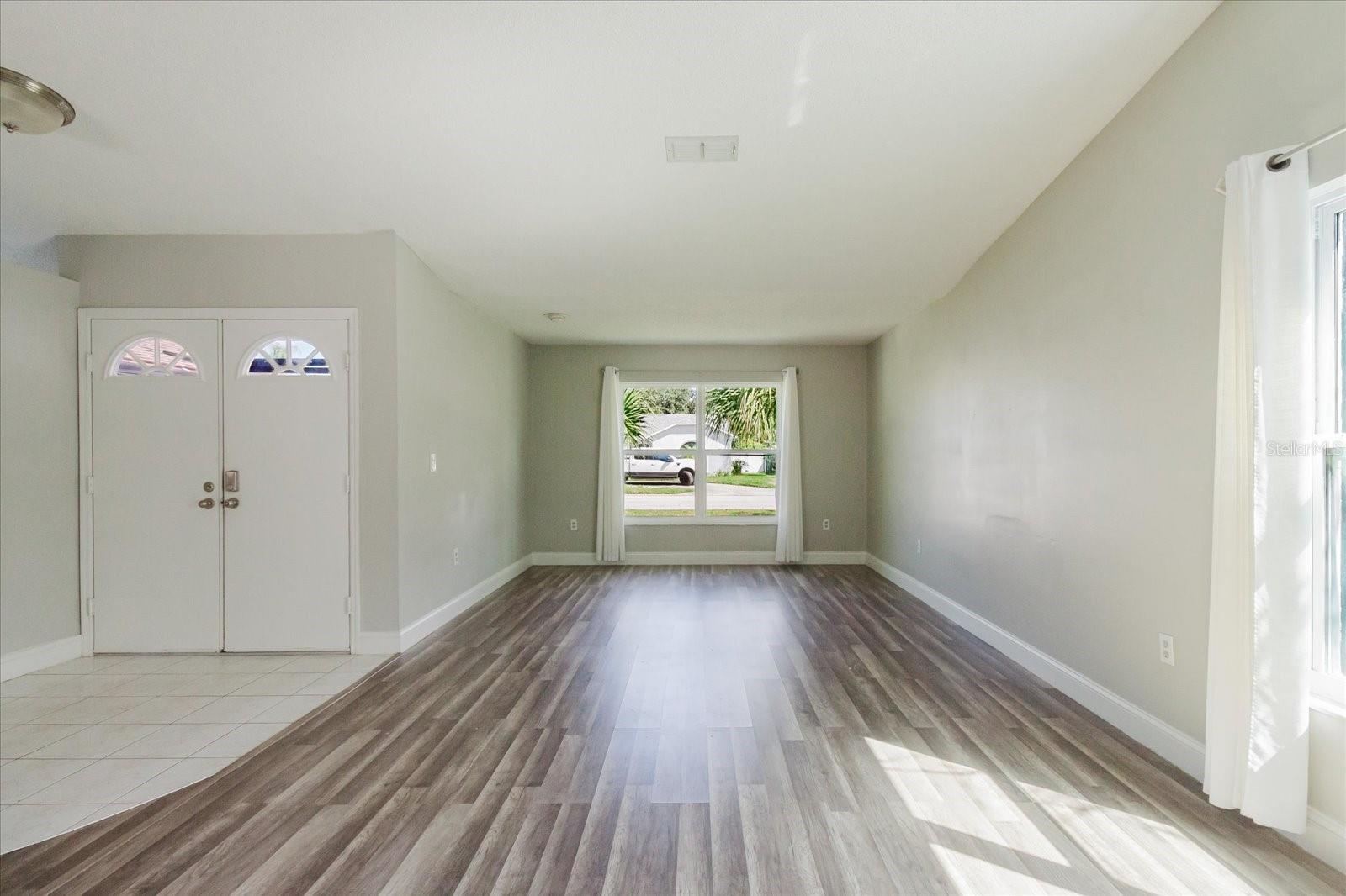 Living room and dining area
