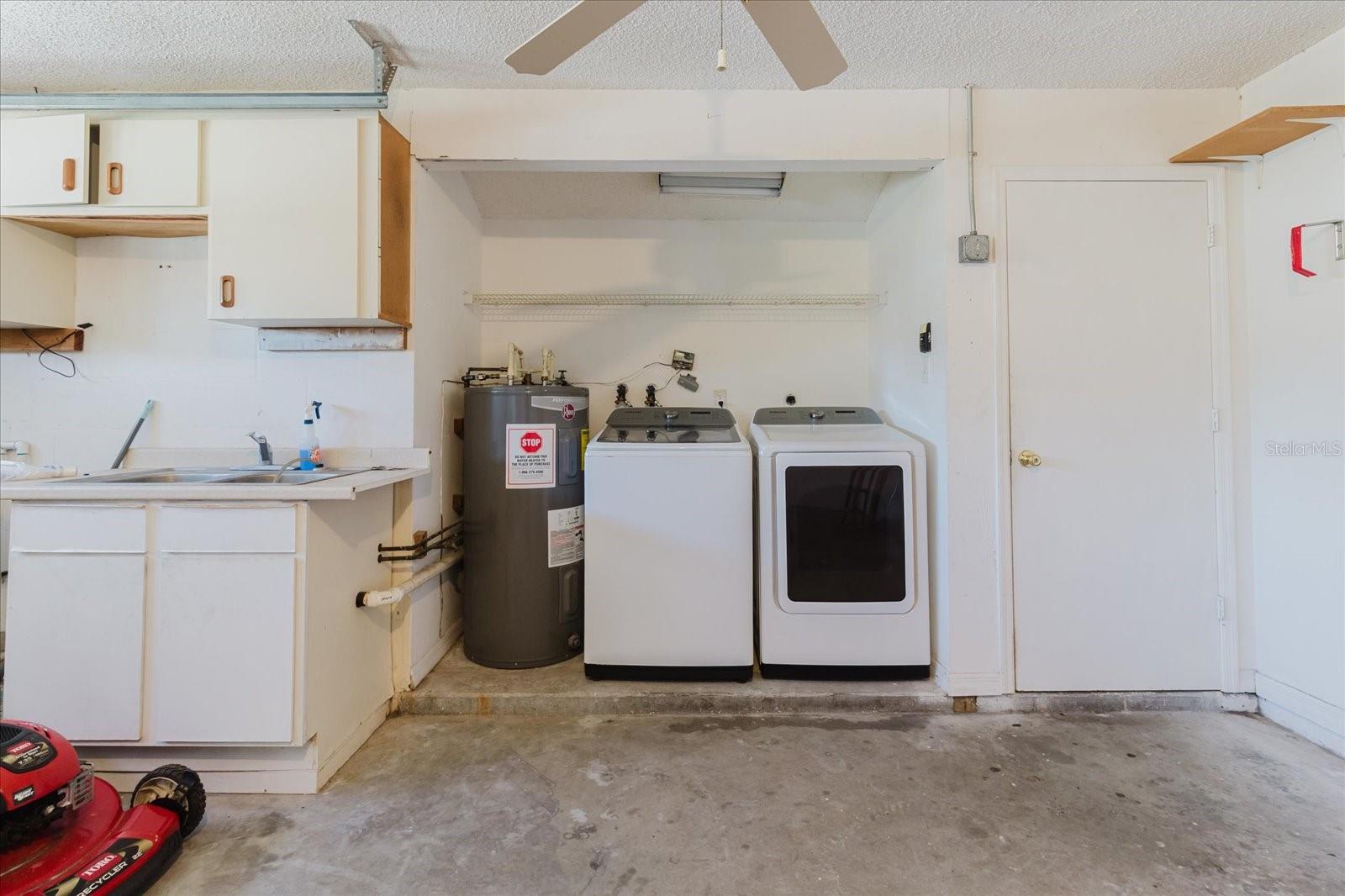 Washer dryer in the garage