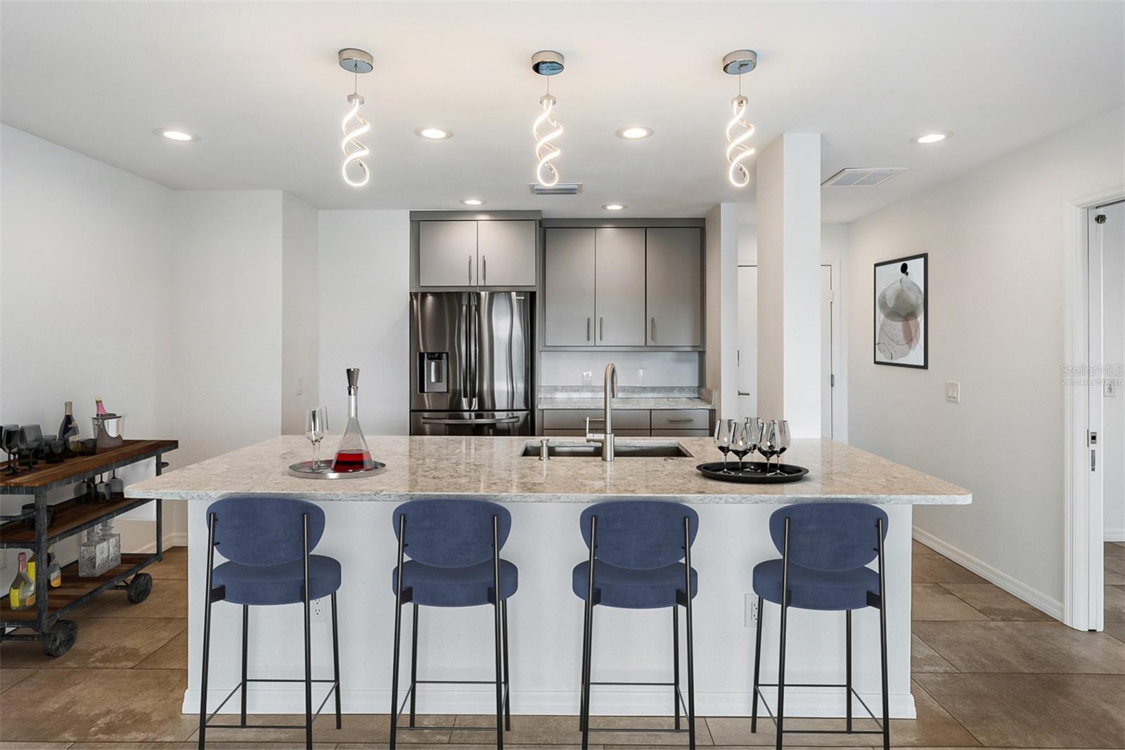 Bar/entertainment area-virtually staged