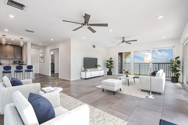 Grand Living room- virtually staged