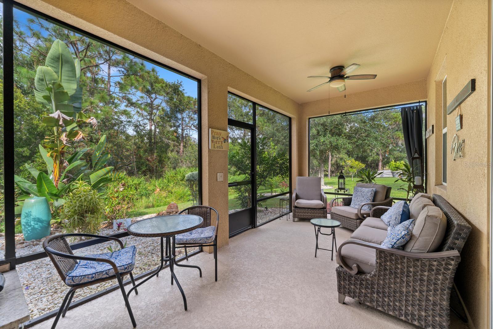spacious screened room for indoor outdoor living