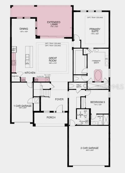 Additional highlights include: gourmet kitchen, pocket sliding glass door in the great room, an extended covered lanai with an outdoor kitchen rough-in, laundry tub rough-in, tray ceilings, and open stair railing.