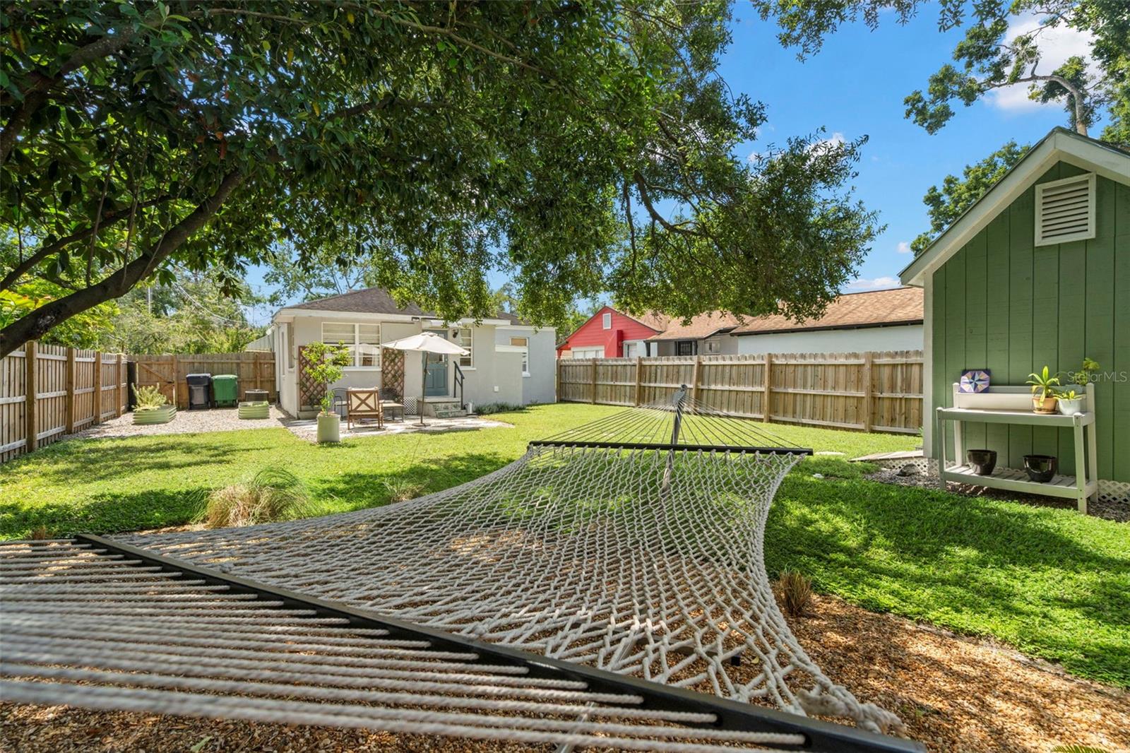 View into the backyard