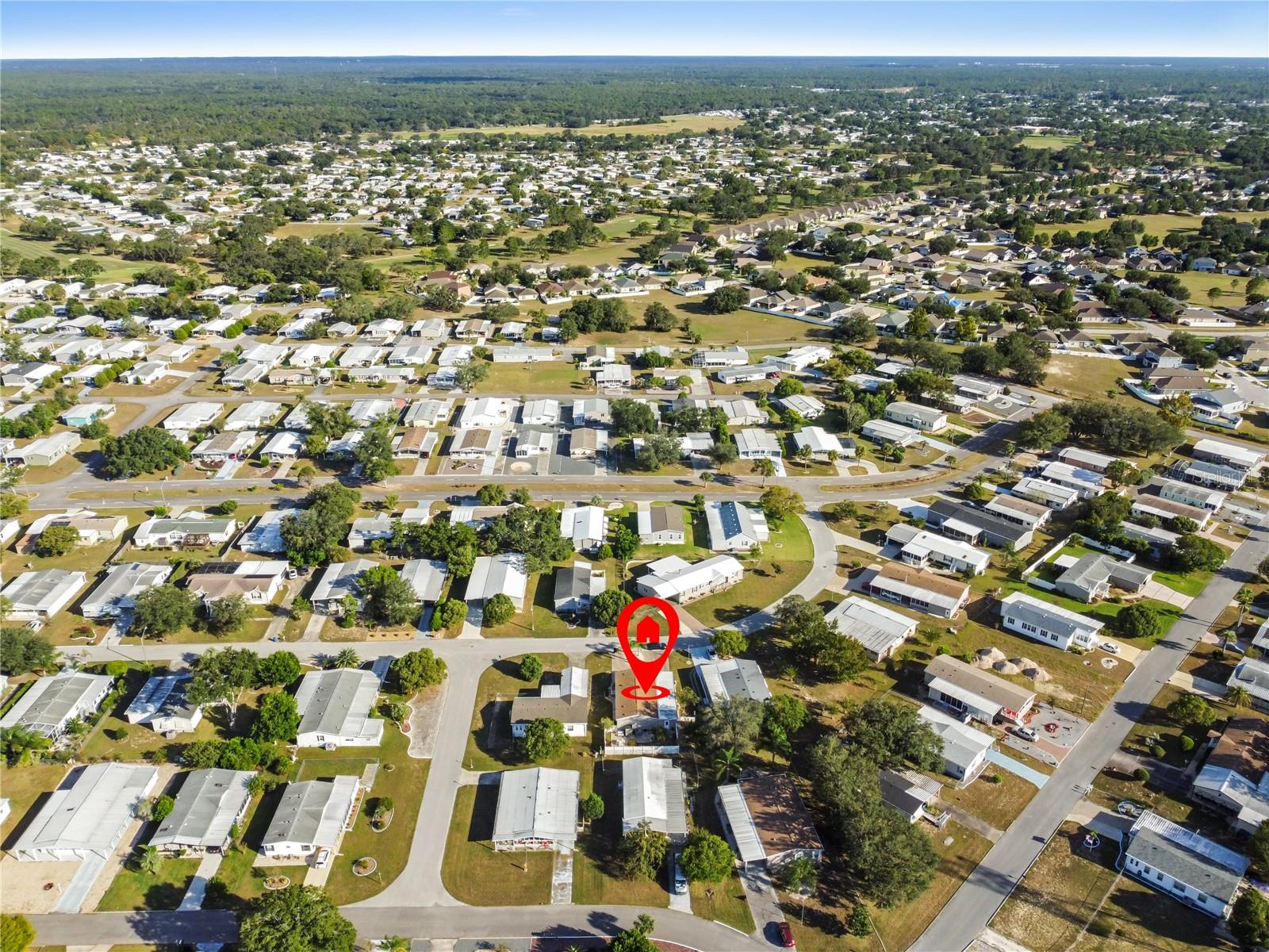Aerial view of home