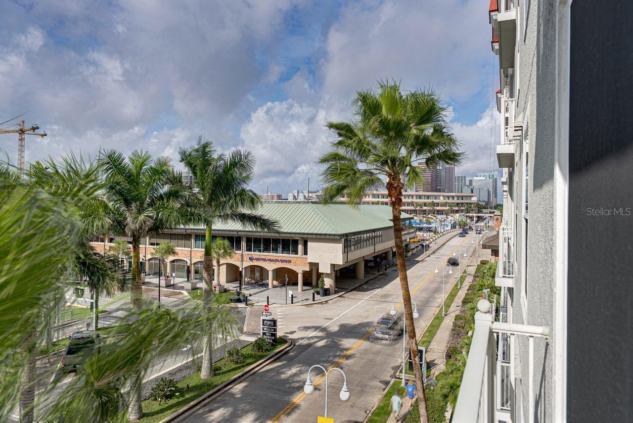 Downtown views from sliding door.