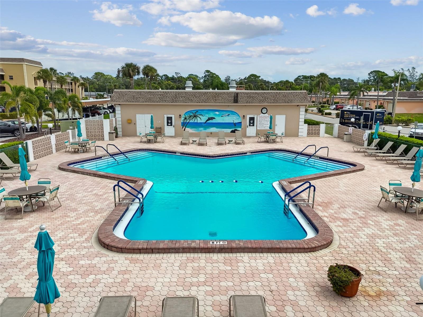 Community heated pool.