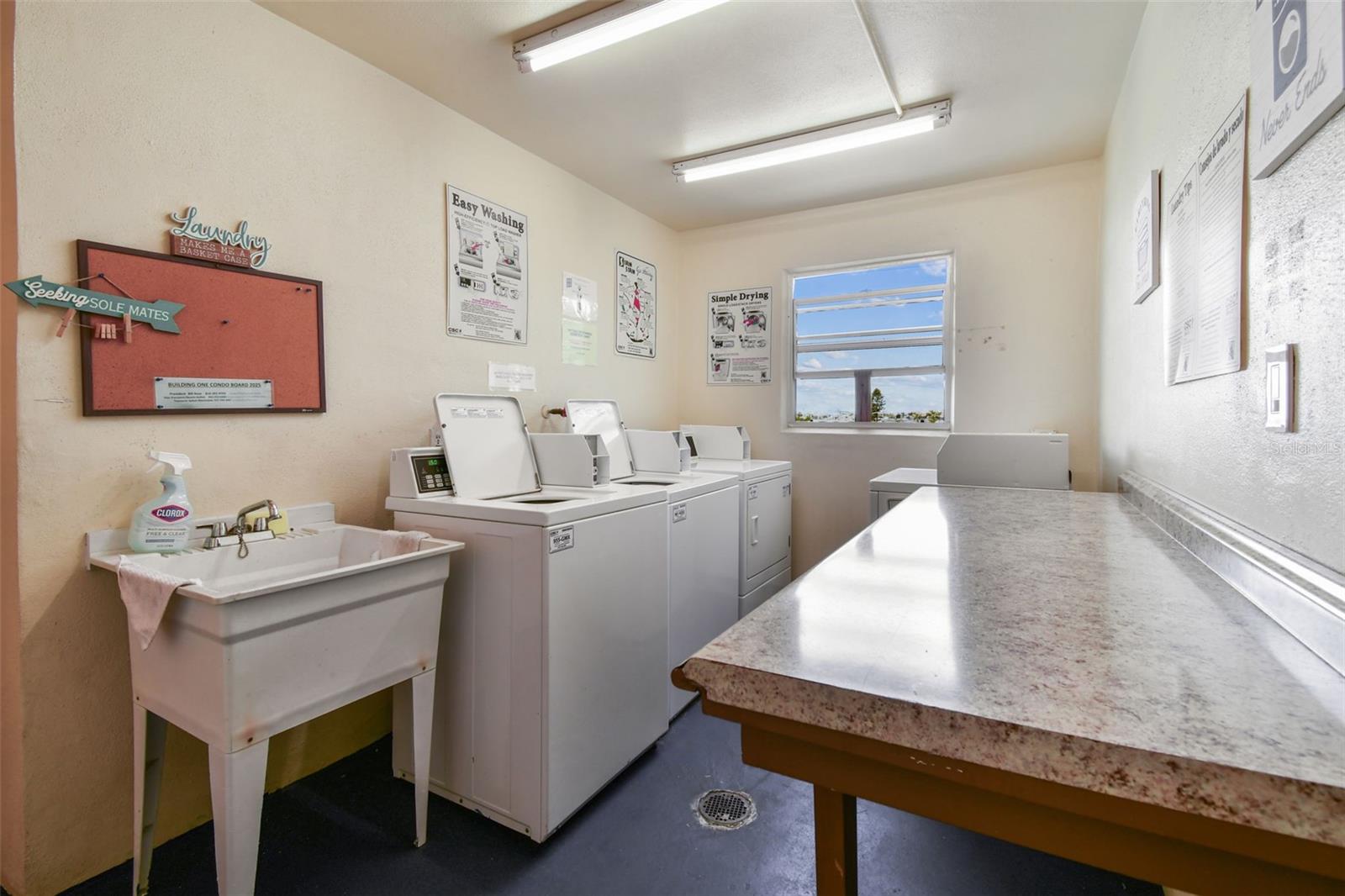 On-site laundry facility.