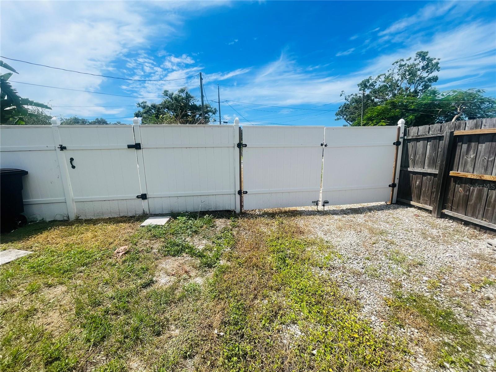 Double gates for easy backyard access.