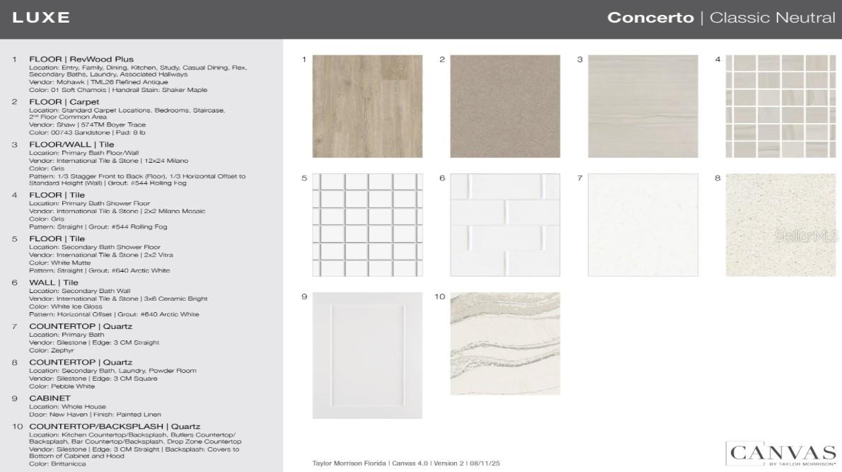 Design Selections. Home is under construction, selections subject to change.