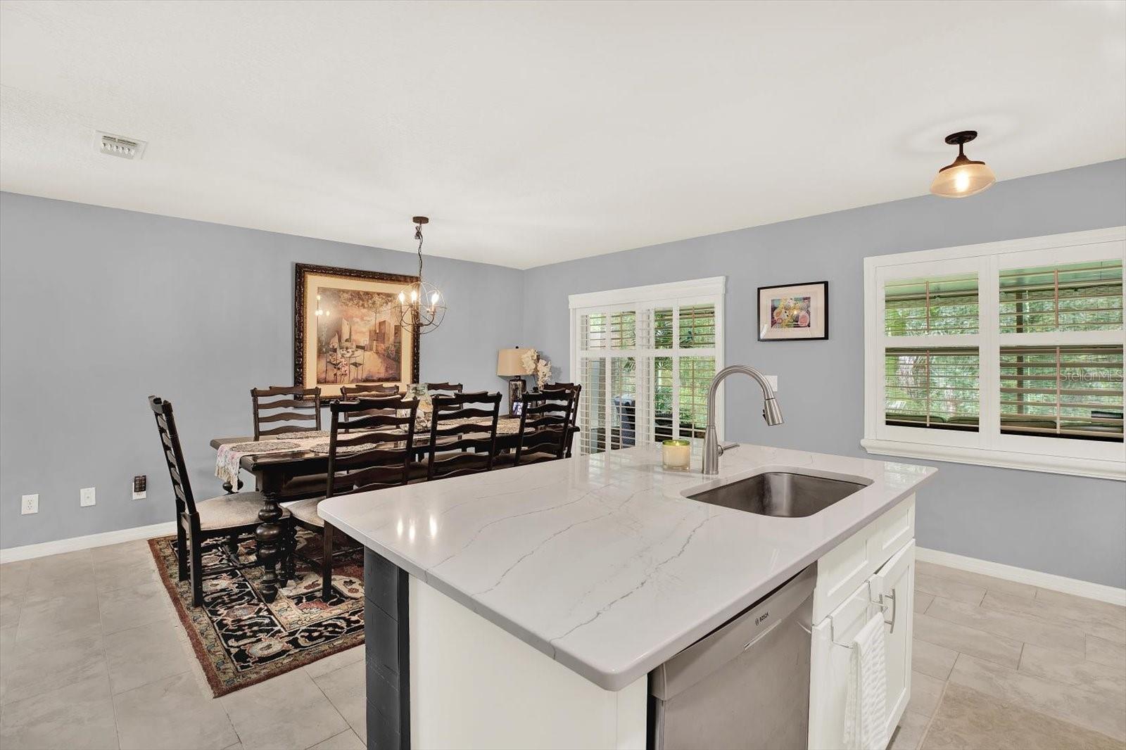 Kitchen overlooking dining room