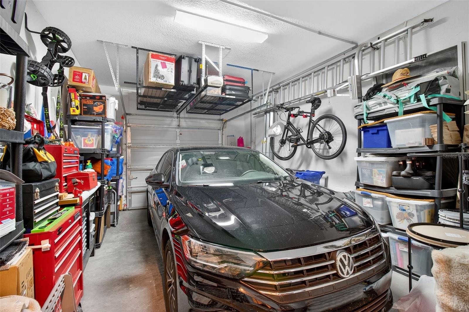 Oversized Garage w/overhead storage