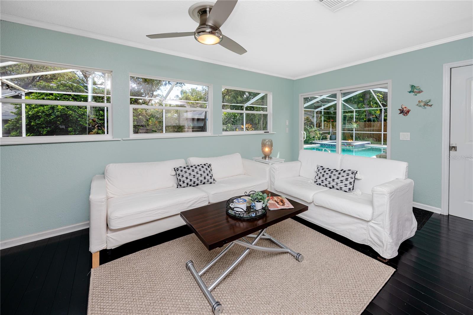 Lots of natural light and sliders going out to the covered lanai and pool area. Imagine how nice it will be to open everything up on a nice day and enjoy that indoor-outdoor Florida living!