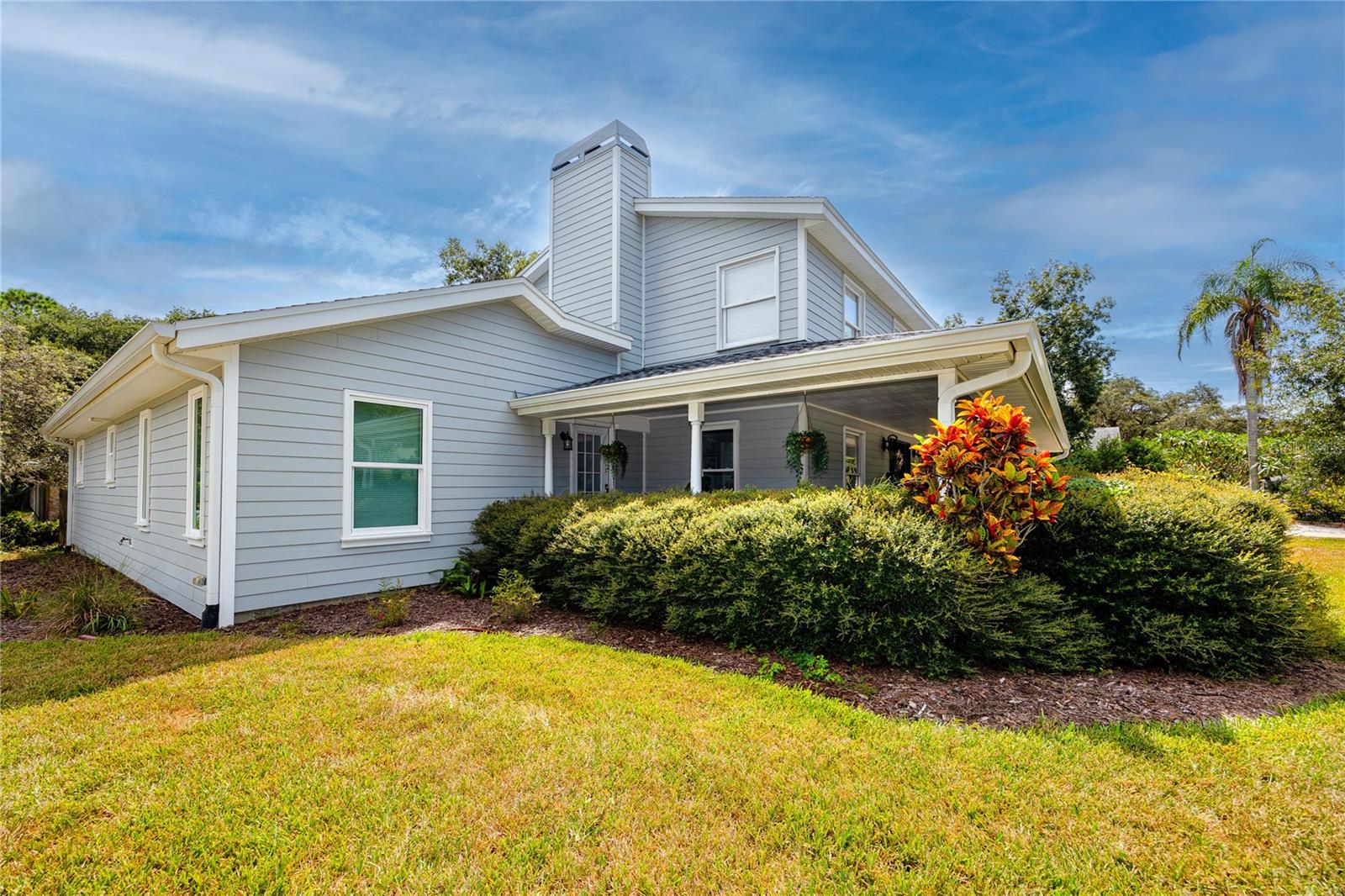 Mature, easy maintenance landscaping