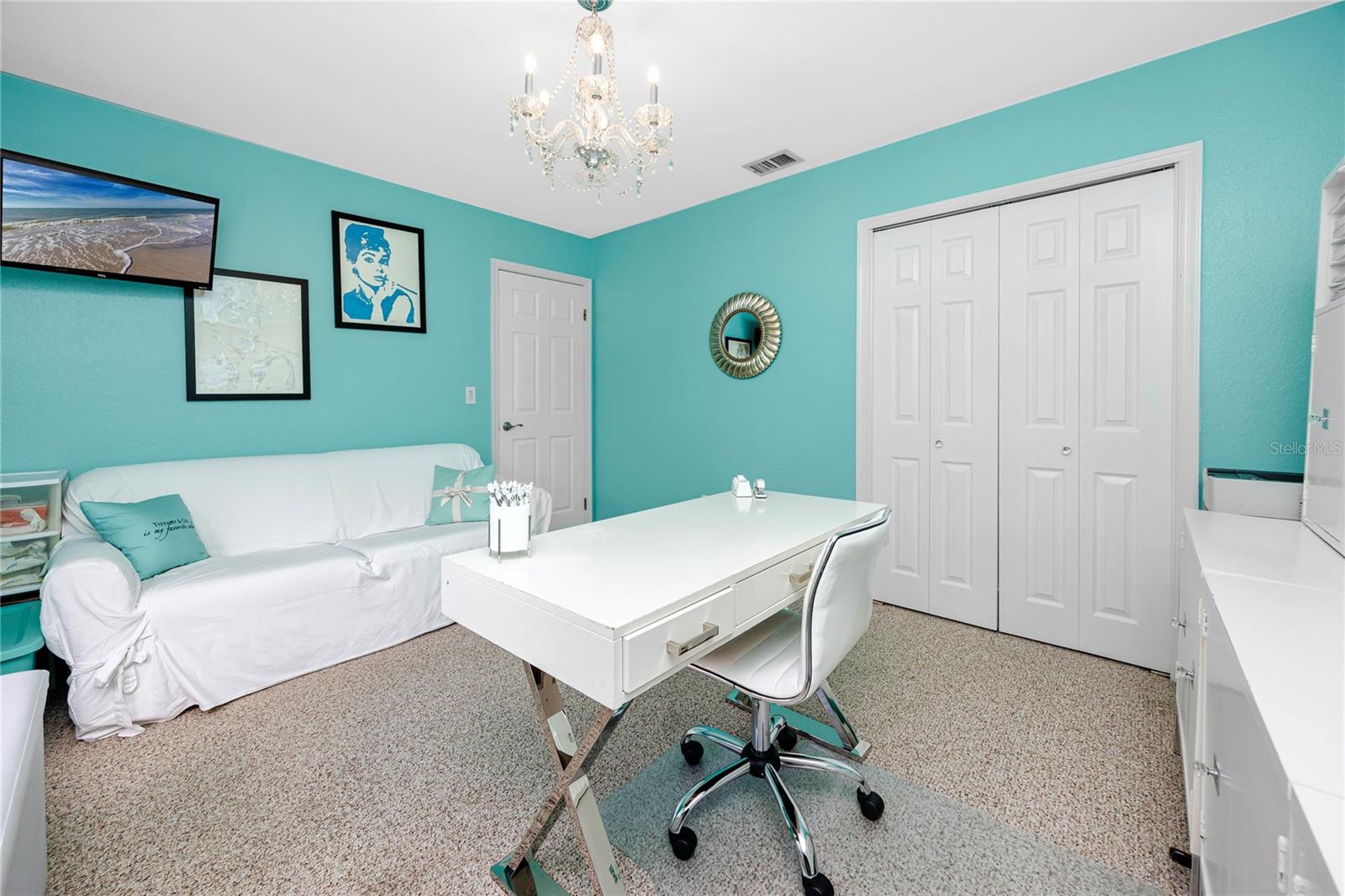 Upstairs guest bedroom #2 currently being used as an office