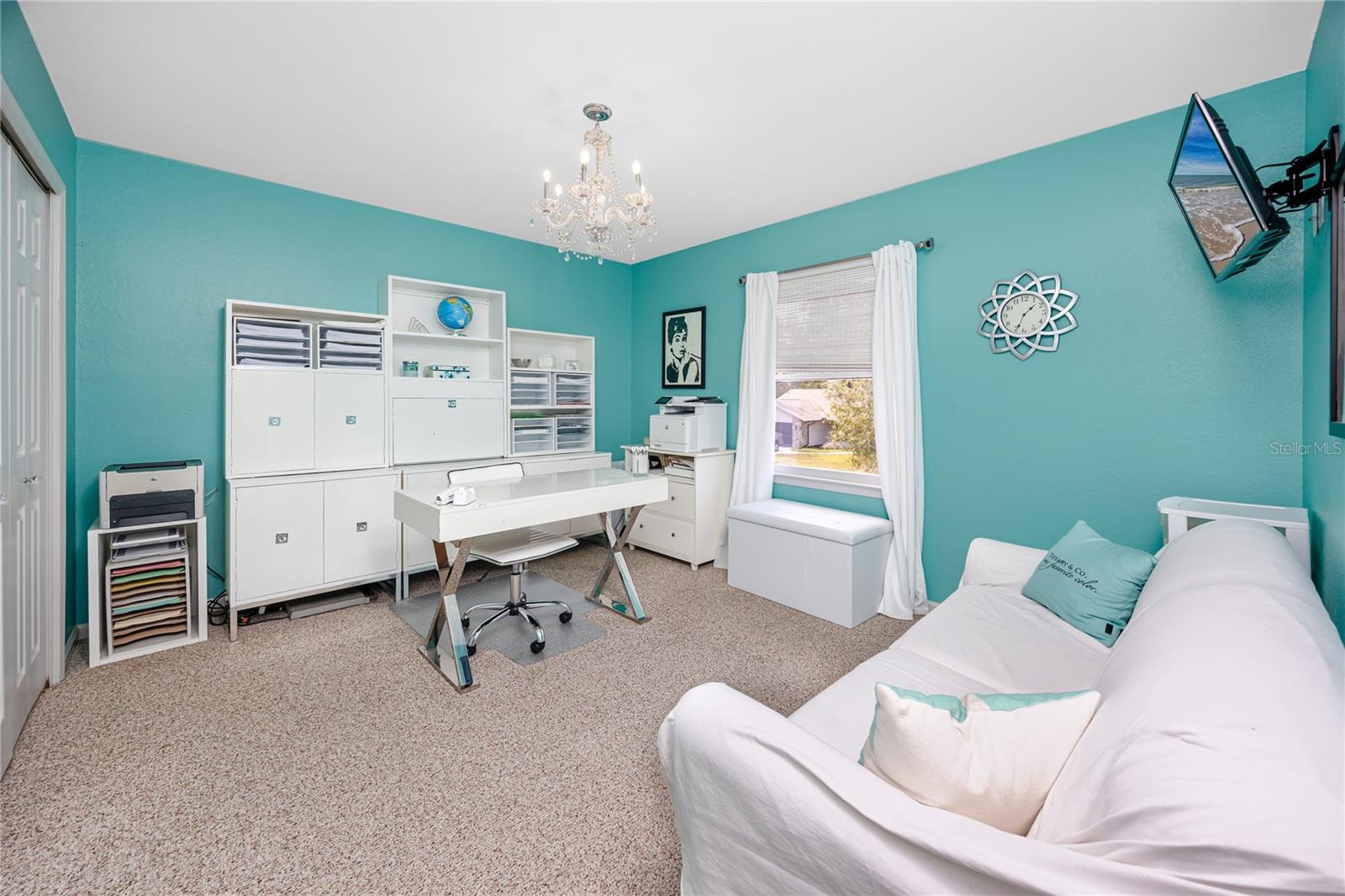Upstairs guest bedroom #2 currently being used as an office