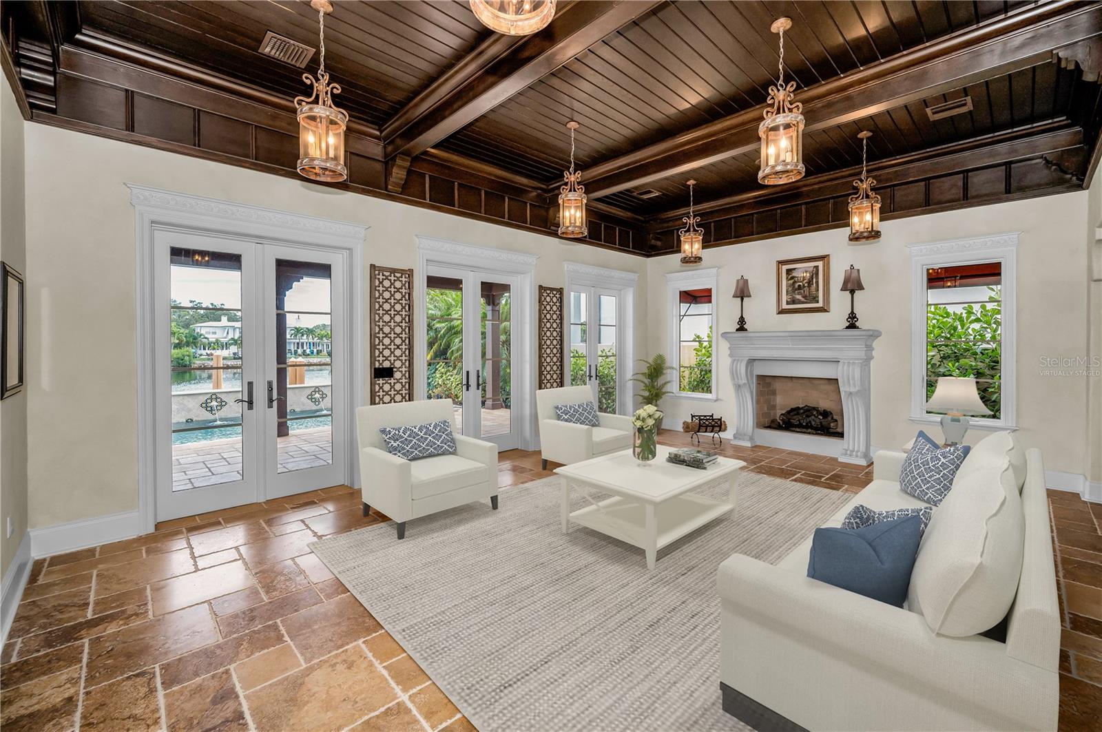 Living room virtually staged