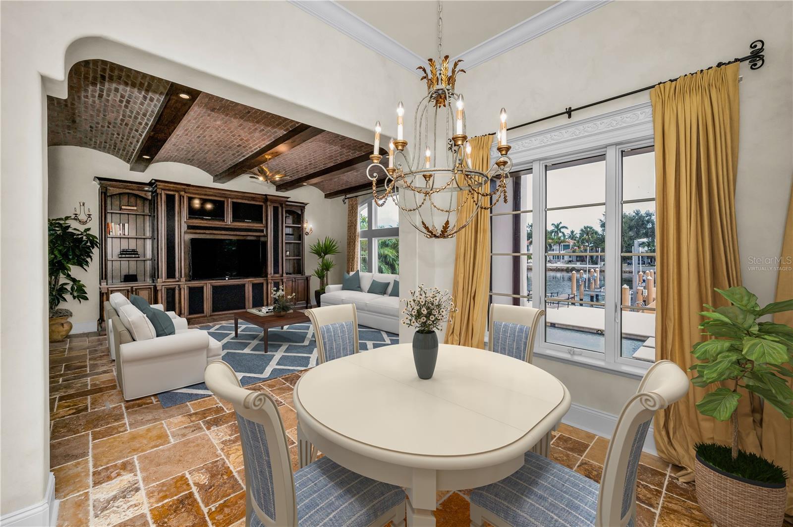Virtually staged breakfast nook