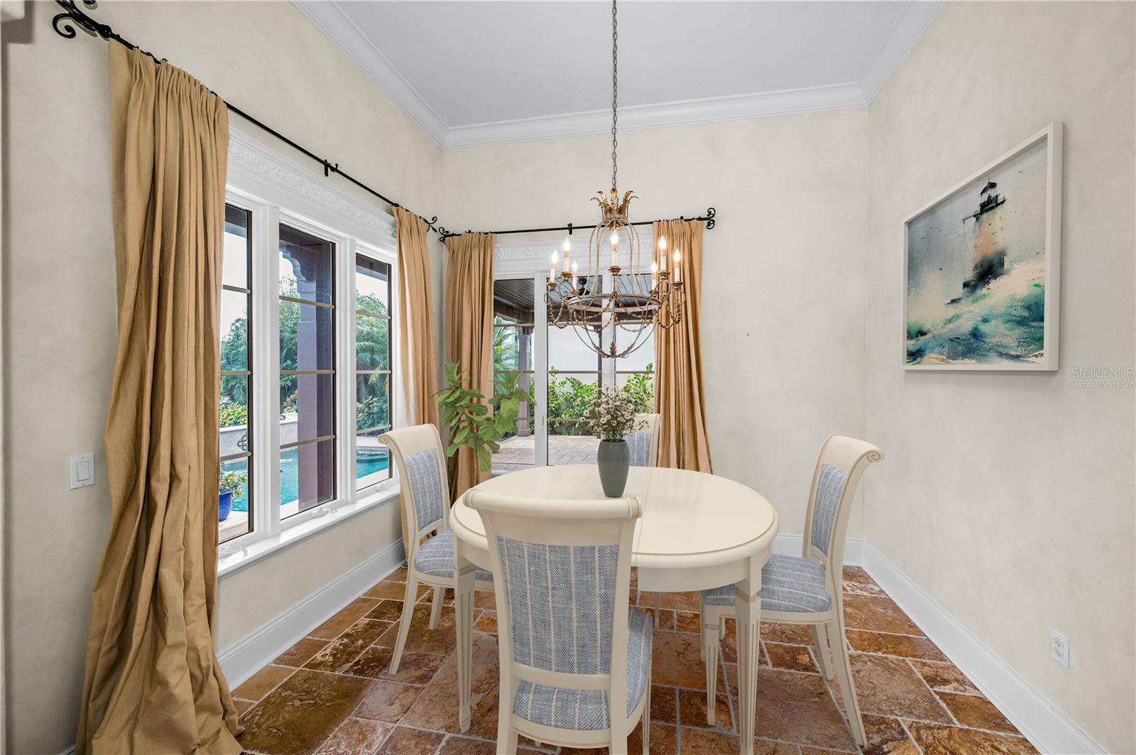 Virtually staged breakfast nook