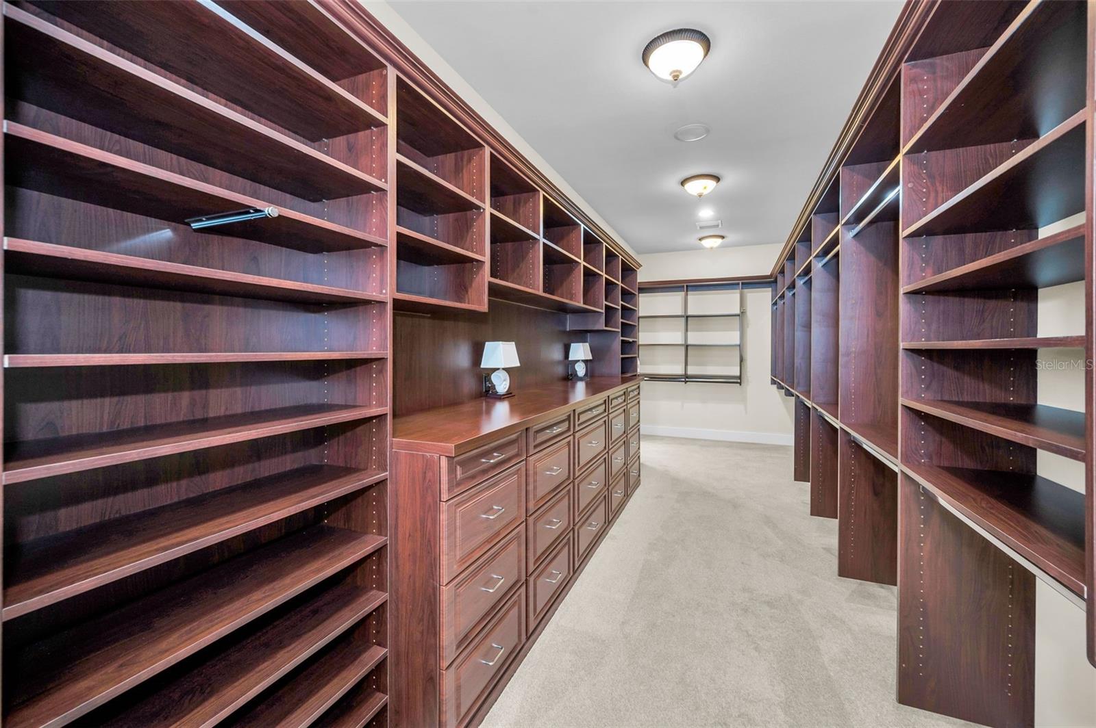 Primary bedroom walk in closet
