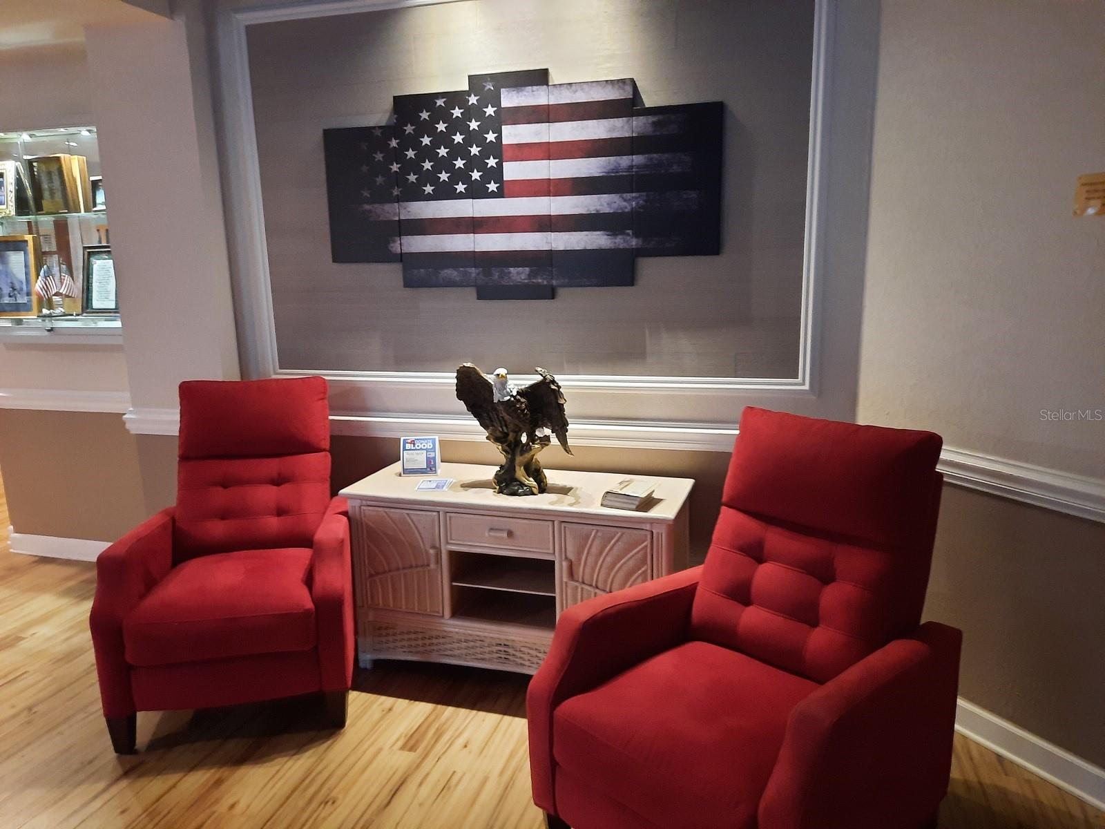 Patriotic Sitting Area at Clubhouse