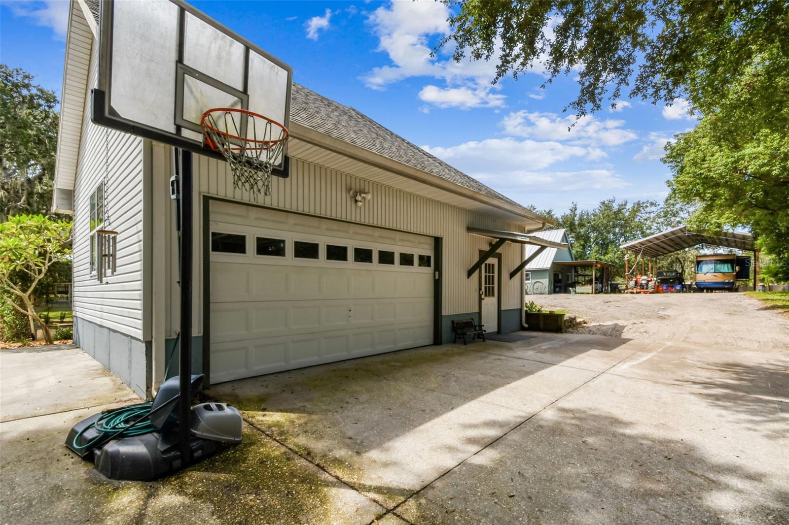 attached garage and side entry door
