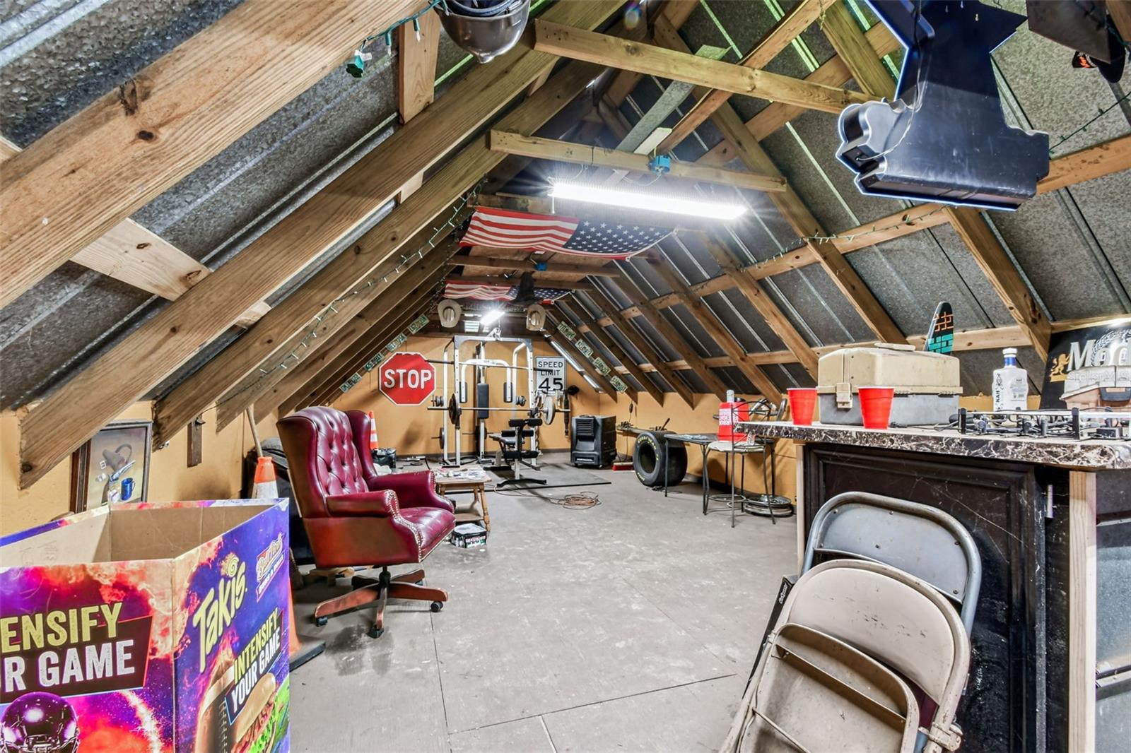 upstairs in the barn