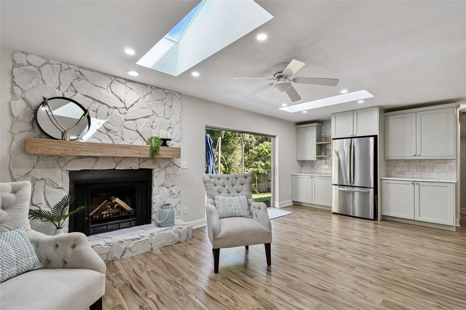 Beautiful wood burning fireplace
