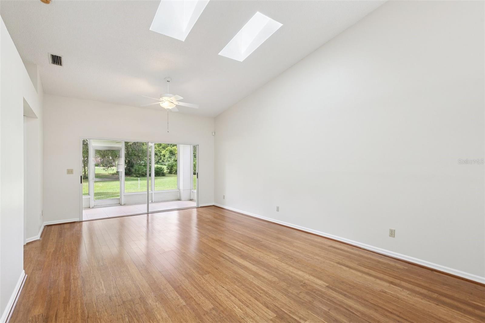 Living Room w/ 2 Skylights