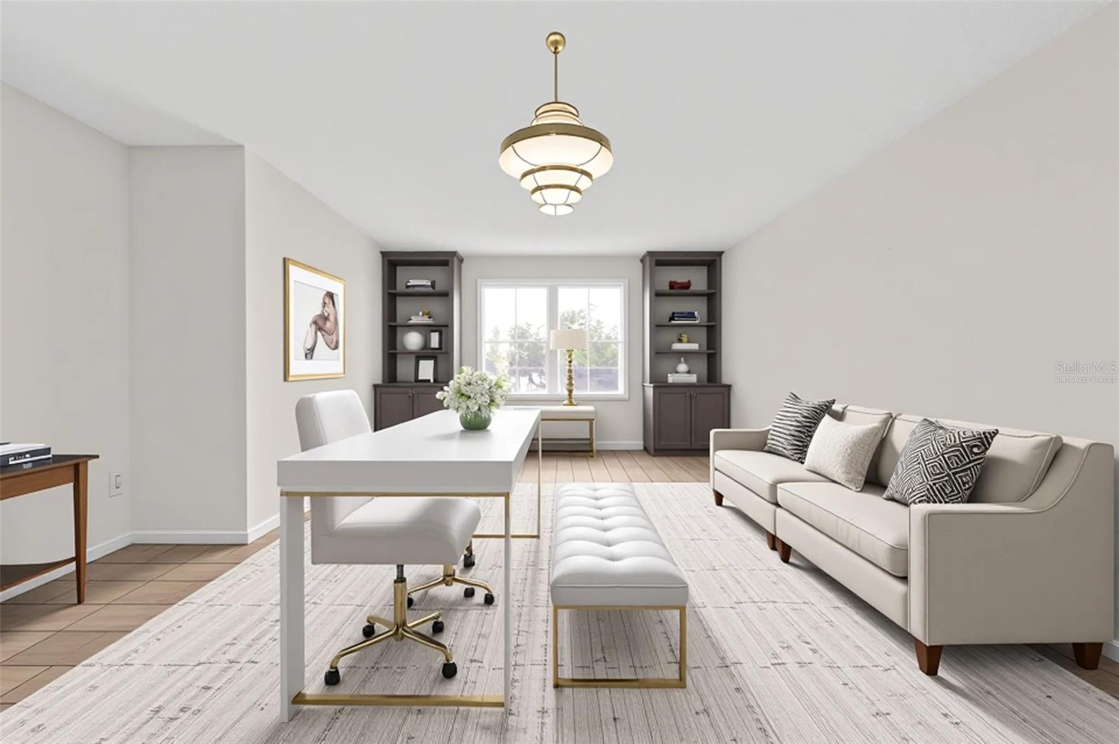 **Virtually staged** ground level flex space
