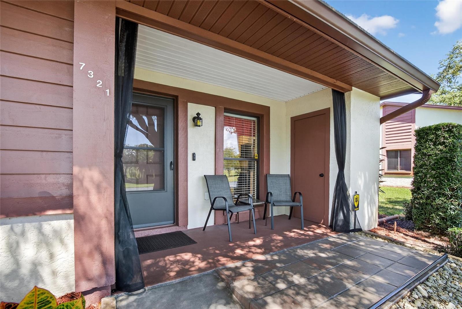 front patio with new custom screen