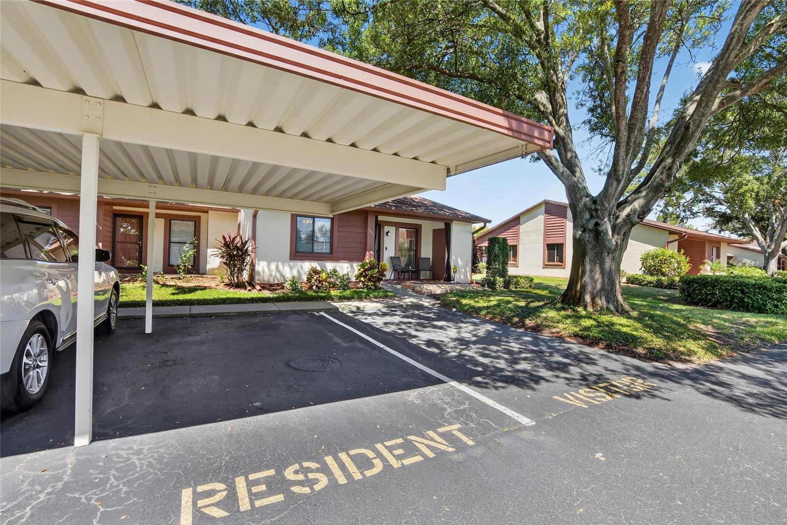 covered reserved parking spot