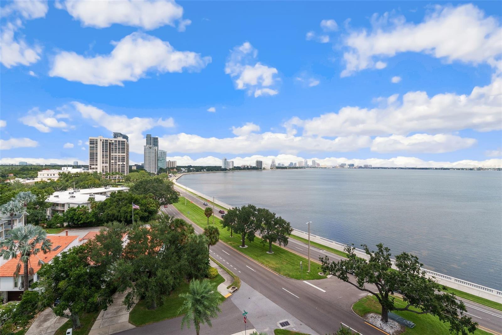 Expansive Bayshore views towards Downtown Tampa