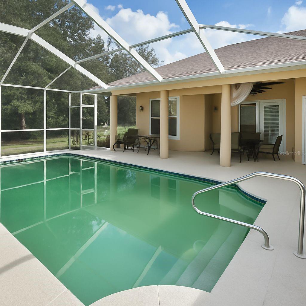 Enclosed Private Pool Staged
