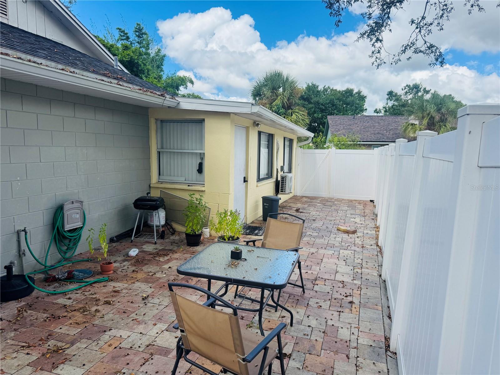 View of efficiency door and patio