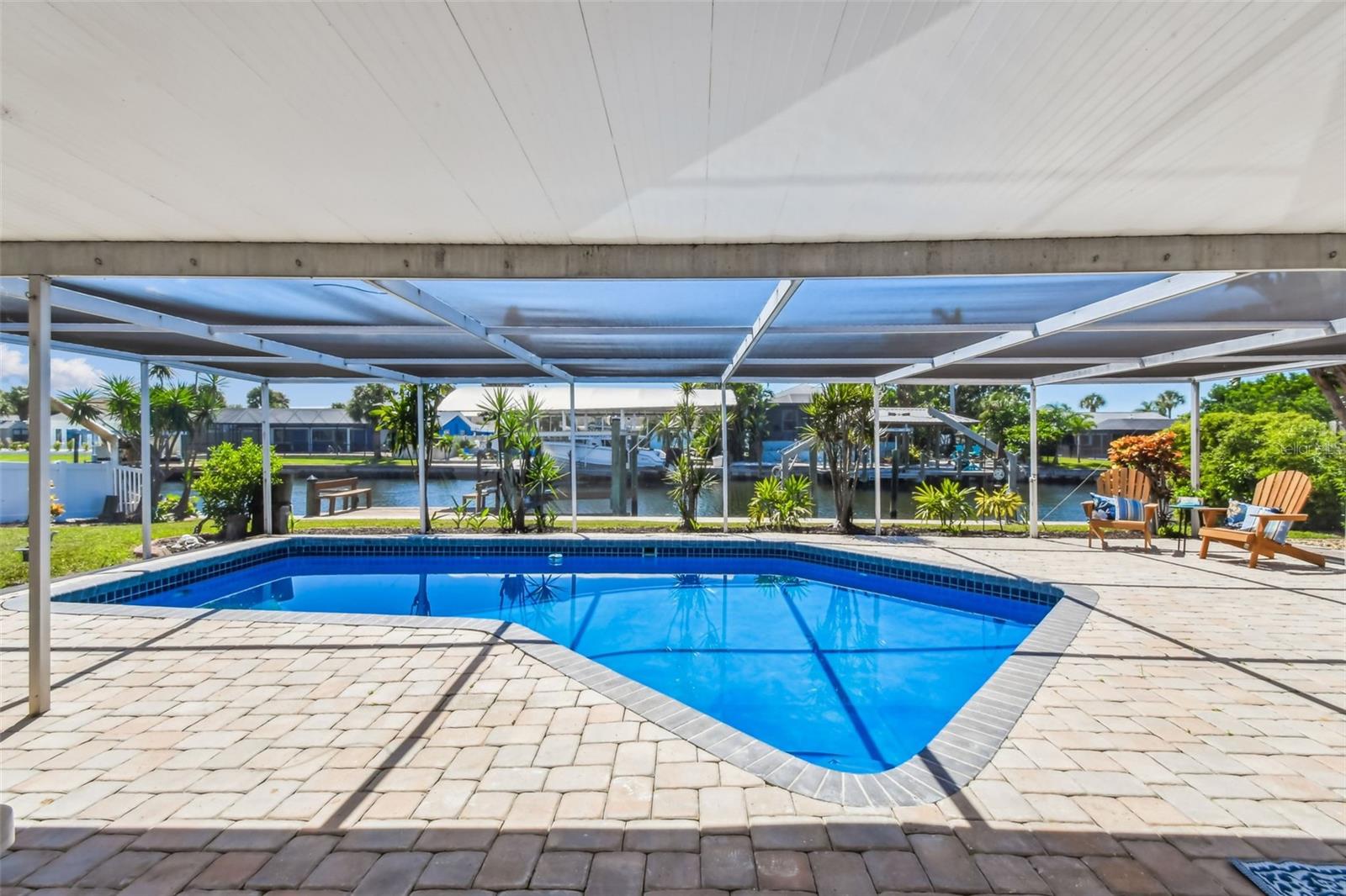 Gorgeous pool with covered patio and plenty of room for parties!