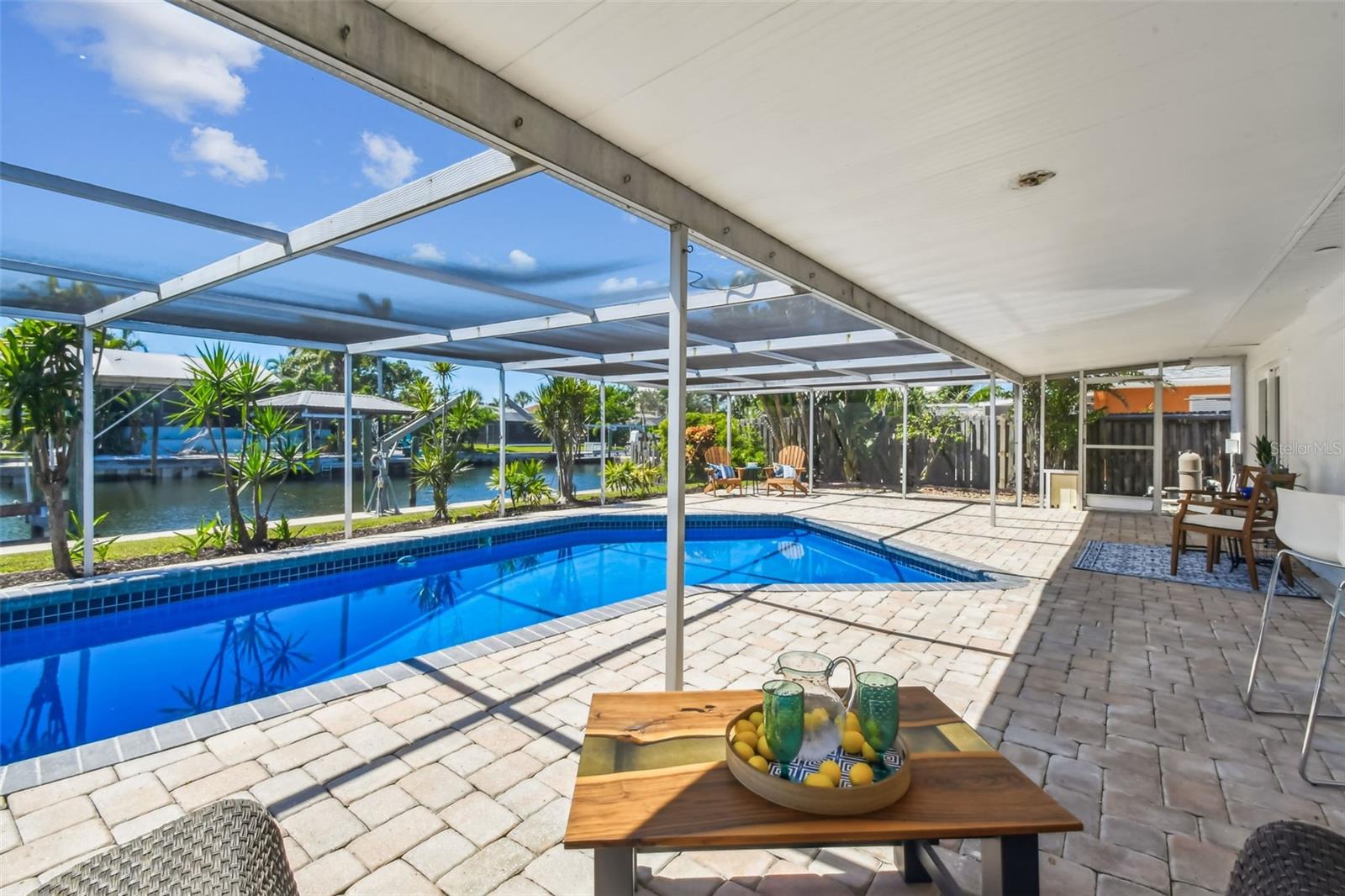 Enjoy this gorgeous pool after a fun day boating!