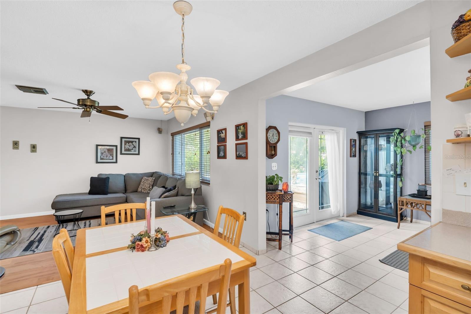 open concept...dining/fam room/living room views