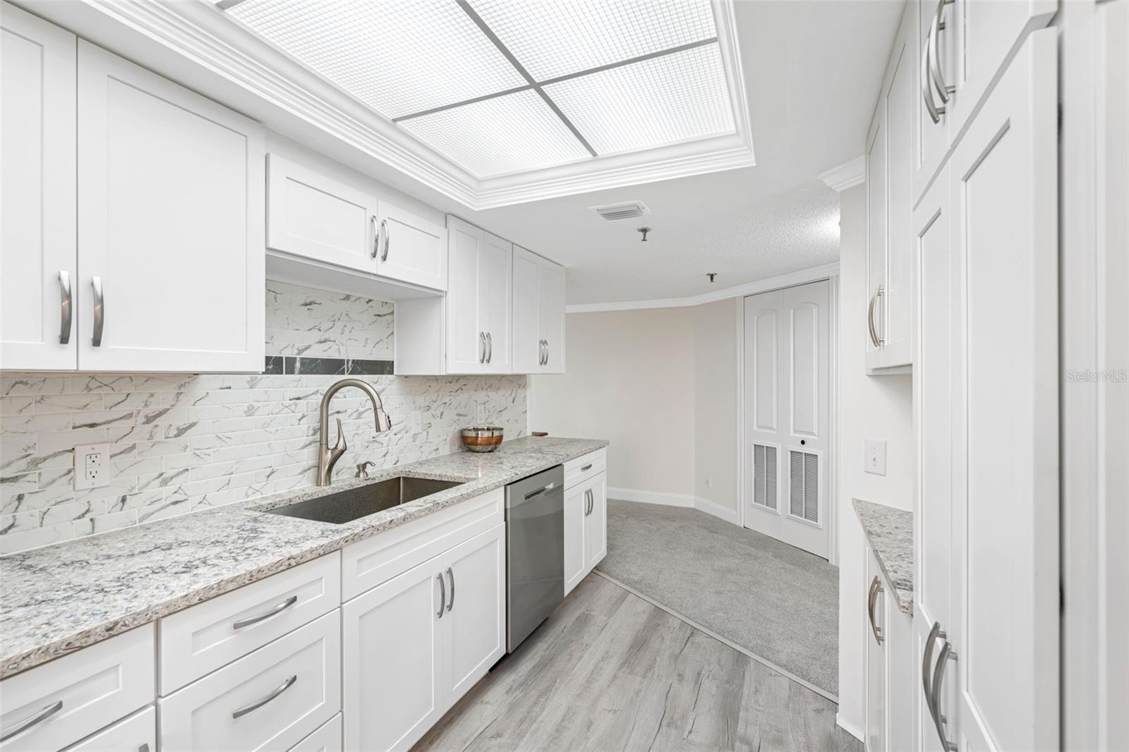 Stone Counter and Tile Backsplash