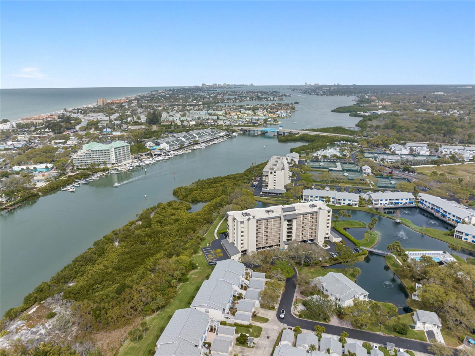 Waterfront Pool and Marina in the distance