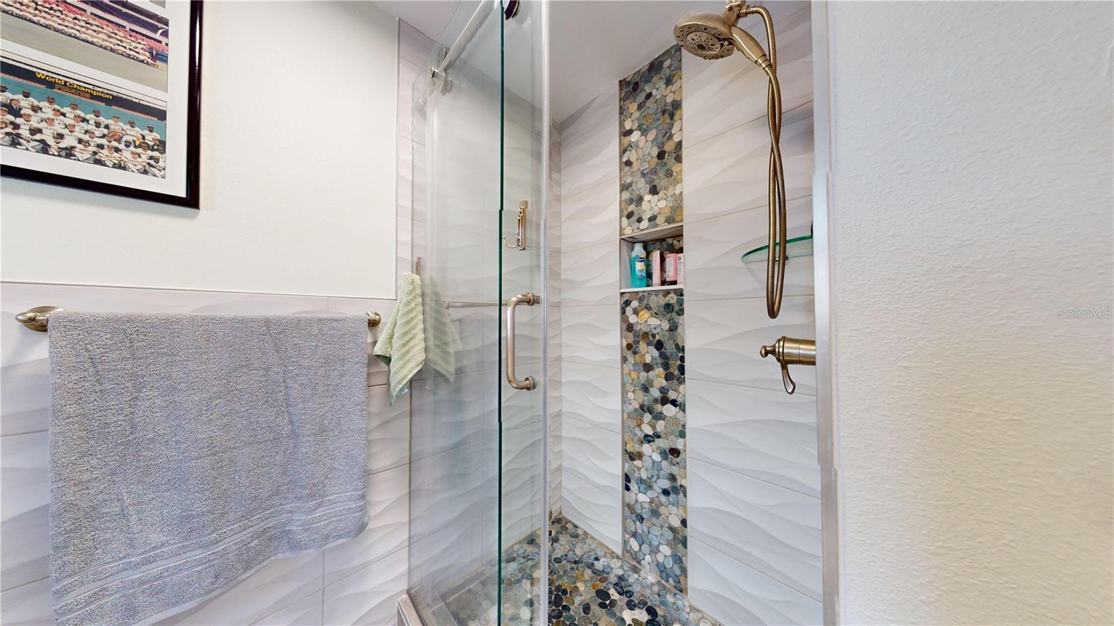 Primary ensuite bathroom with standing shower