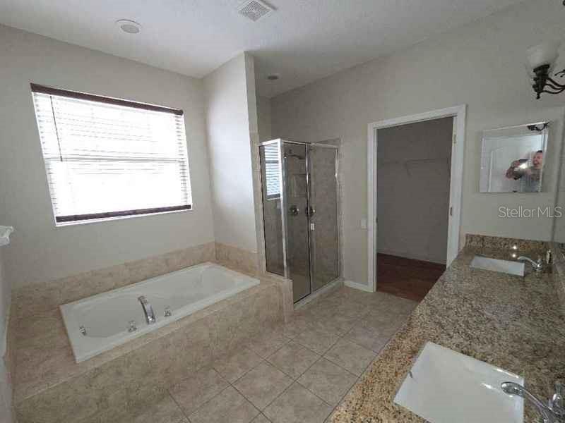 Primary Bathroom with soaker tub and separate shower