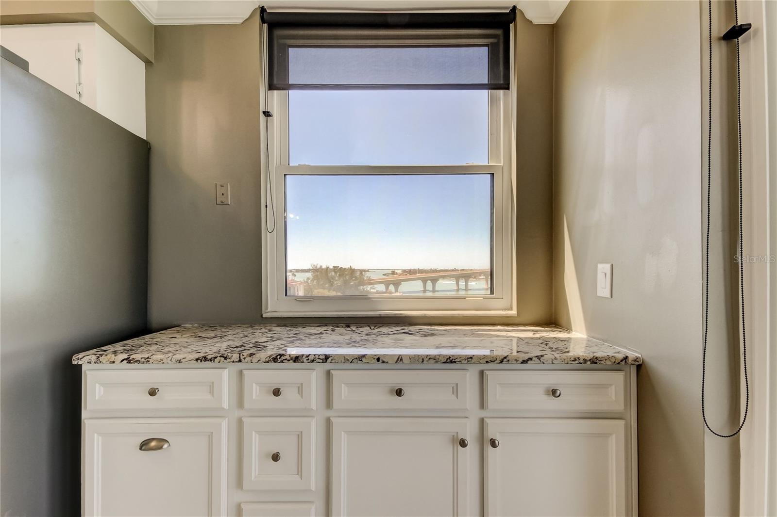 Built-in cabinets for extra storage and counter space