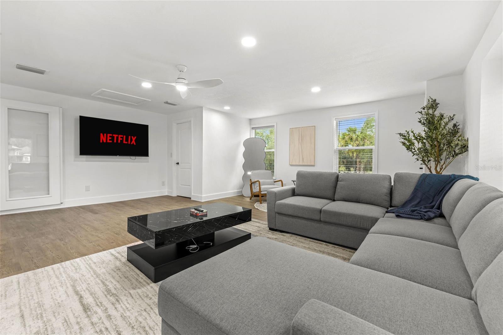 bedroom 1 turned into a private living room area