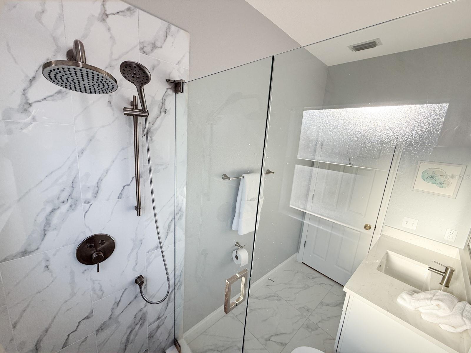 guest bath walk-in shower fully updated