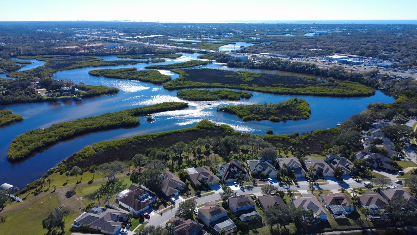 West view of Anclote Delta from overhead