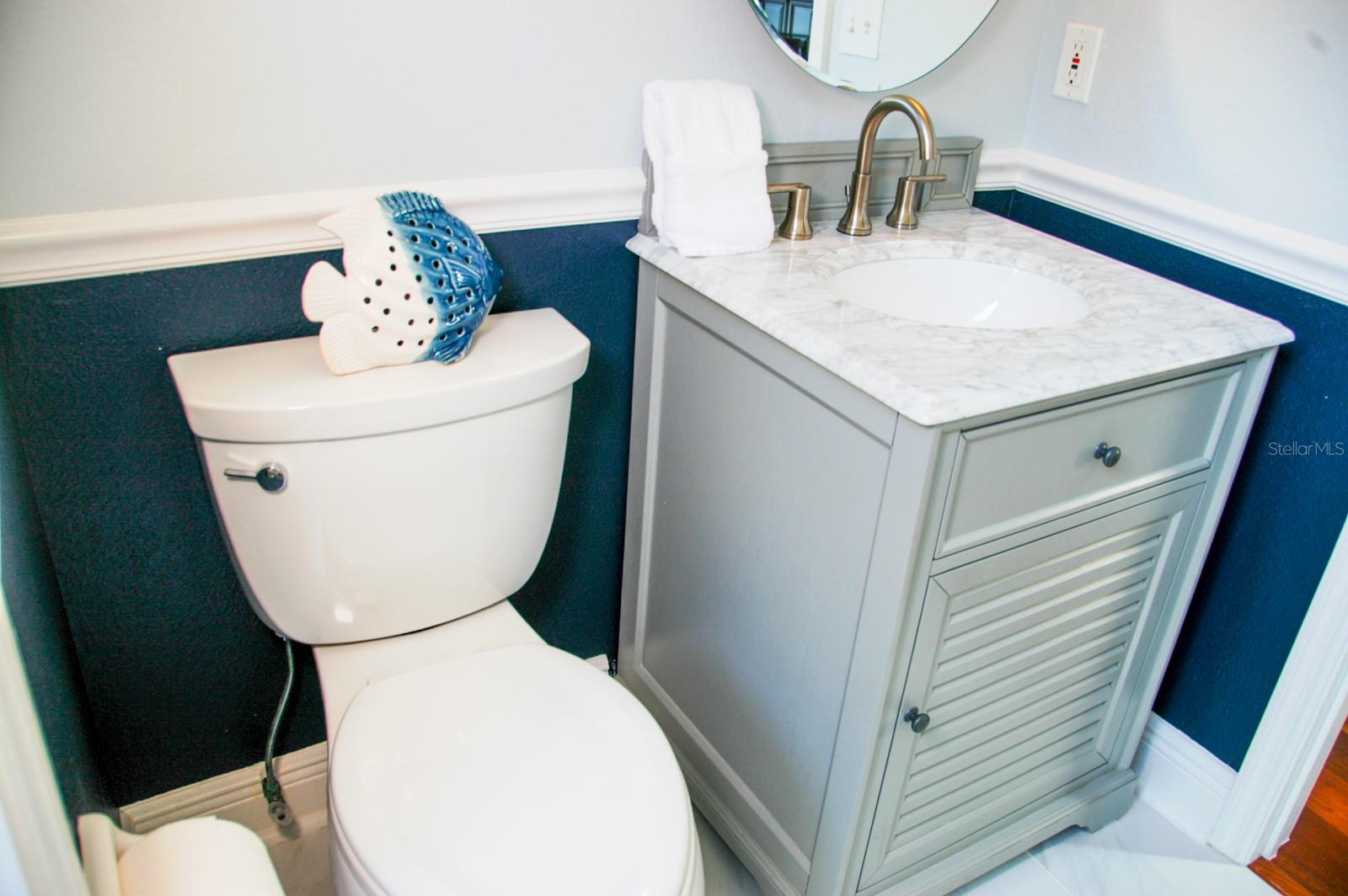 powder room with outside entry